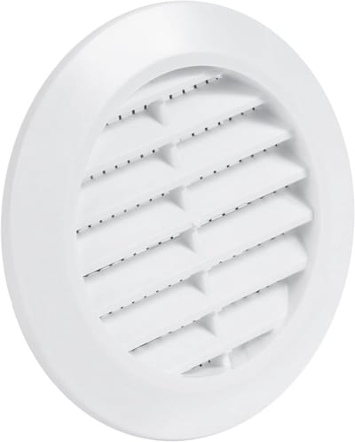 Luchtregister - Ventilatierooster deur - Luchtcirculatie verbeteren - Met insectenhor - 60 mm rond - Wit