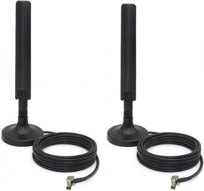 Externe Antenne Set - MIMO Antenne Signaalversterker - Mobiele Connectiviteit - Magnetische Zuignap Montage - 2 Stuks - Zwart