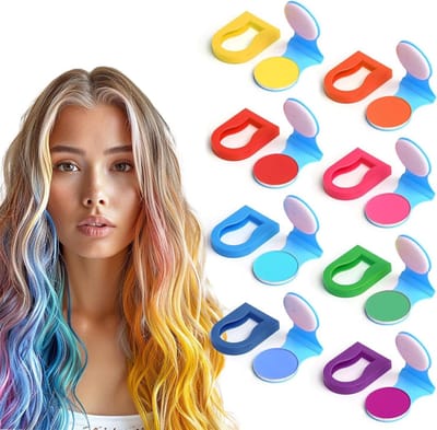 Allecto Plus - 8-kleuren haarkrijt voor meisjes, kinderen volwassenen