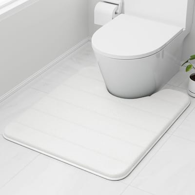 Badmat Traagschuim - Zachte Vloermat - Badkamer Comfort - Super Absorberend - 50 x 60 cm - Wit