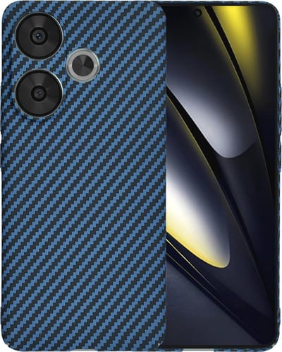 Hoesje geschikt voor Xiaomi Poco F6 - Techsuit Carbonite FiberShell Carbon Back Cover - Blauw