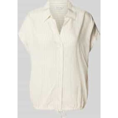 Relaxed fit blouse met korte mouwen van puur viscose met V-hals