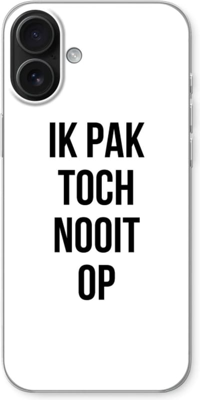 Case Company® - Hoesje geschikt voor iPhone 16 Plus hoesje - Ik pak nooit op - Soft Cover Telefoonhoesje - Bescherming aan alle Kanten en Schermrand