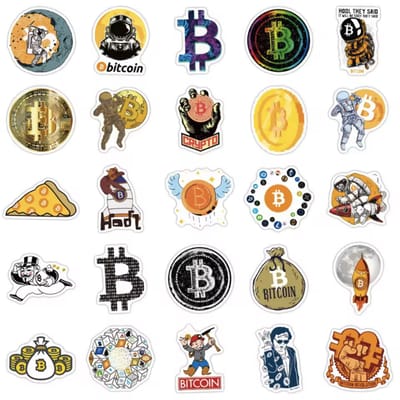 Cryptostickers - Crypto stickers - Bitcoinstickers - 50 stuks - Coin stickers - Laptopstickers - Crypto Currency - Bitcoin - Cryptoliefhebber - CHPN