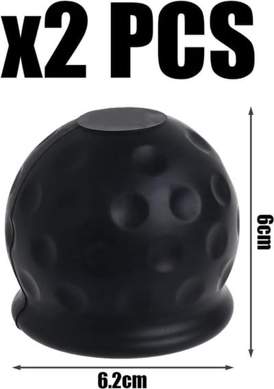 Beschermkap voor trekhaak kogelafdekking - Set van 2 (zwart)