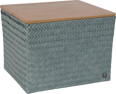 Handed By - Opbergmand met deksel - Mand - Speelgoedmand - Woonkamer - Kinderkamer - Babykamer - Top Fit Large 30 - lichtgroen - eucalyptus