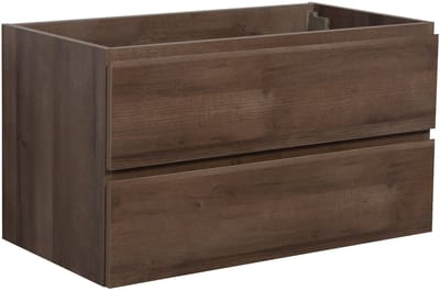 Badplaats Wastafelkast Angela 100 x 48 cm – Bruin EIken – Hangend Wastafelmeubel Met Lades