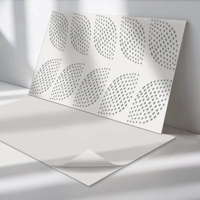 Wallfluent Vinyl Wandpaneel - Bladpatroon met stippen PVC Muurpaneel - 100 cm x 50 cm - Grijs PVC wandpaneel - 1 stuk - Rechthoekig Wandbekleding Vinyl - Texturen Wandpaneel - Zelfklevende Wandbekleding - Wandpaneel Keuken en Badkamer