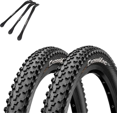 2x Continental Cross King Wire MTB-banden 29" (55-622) + 3x MSZweirad bandenlichters