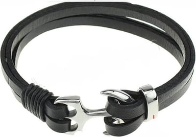 Heaven Eleven Men - zwart leer met anker
