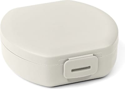 Snackbox Small Rond Sand - 200ml - Snackdoosjes met Clipsluiting - Compacte Koekendoos - BPA-vrije Fruitbakje - Beige - 112x110x40mm