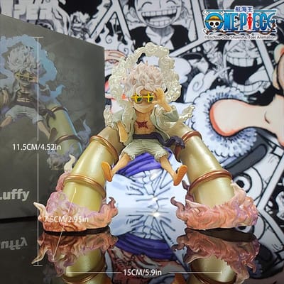 1 st Officieel Gelicentieerde One Piece  Zongod Nika  Luffy Gear Fifth Figuur - Bureau Decoratie Anime Verzamelaarscadeau gray
