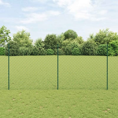 vidaXL - gaashek - met - palen - 10 - x - 1,4 - m - PVC-Coated - Staal - Groen - Mesh