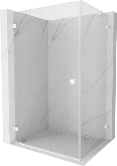 Mexen Lunar-B draaideur douchecabine links 85 x 80 , transparant, wit - 832-085-080-20-00-L