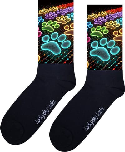 Dierenpootjes - Opkikker - Grappige sokken - Valentijns cadeau - Verjaardag cadeau - Sint cadeau - Leuke sokken - Neon - Vrolijke sokken - Sokken cadeau - Grappig cadeau - Kerst Sokken - Vaderdag - Moederdag - Kerstcadeau - Socks maken Happy - 37-44