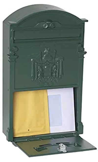 Elegante Aluminium Brievenbus voor Buiten | Maat DIN A4 | Decoratief en Duurzaam | Eenvoudige Montage | Groen