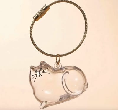 Hiden - Katten Sleutelhanger - Fluffy - Sleutelaccessoires - Sleutelhanger cadeau- Sleutelhangers - Gift - Transparant