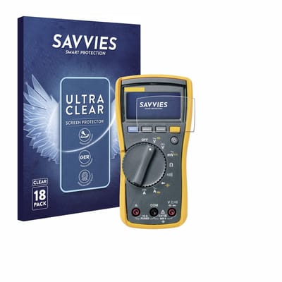 Savvies - Screenprotector voor Fluke MultiMeter 113 - Folie Beschermfolie transparant 18 Stuks