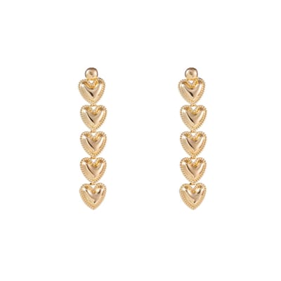 Go Dutch Label Oorknoppen dangling hearts Zilver
