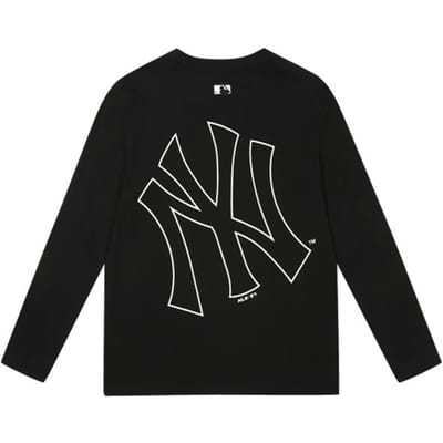 MLB Minimalistisch Bedrukt Longsleeve Ronde Hals T-shirt Unisex tops Zwart 31TSB6041-50L M gray