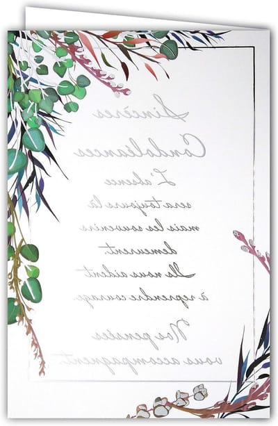 Wenskaart - Ansichtkaart - Beste Wensen - Gemaakt in Frankrijk - 115 x 17 cm - Groen