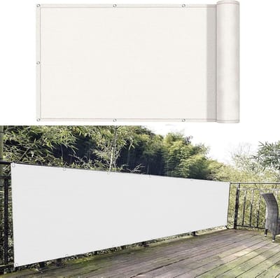 Inkijkbescherming Hek - Windscherm Balkon - Tuin Terras - UV Bescherming 95% - 125x900 cm - Wit