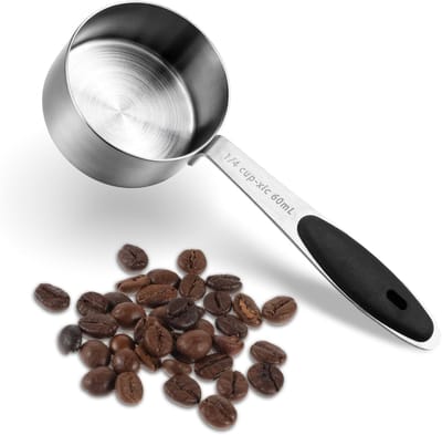 60 ml roestvrijstalen koffielepel, maatlepel, doseerlepel met lang handvat, koffiedoseerlepel, portioneerder, maatbeker voor vloeistoffen, vaste stoffen, thee, koffie, cacao, bonen, specerijen