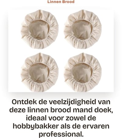 Dailygoods- Broodmand - 4-Pack Mandhoezen - Fermentatie - Riet - Diameter 25 cm - Geschikt voor standaard manden - Eenvoudig en praktisch - Brooddoek