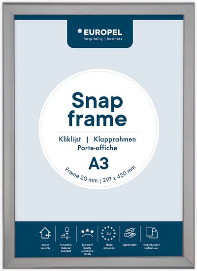 Kliklijst Europel - Posterlijst - A3 - 29,7 x 42 cm - Frame 20mm - Aluminium