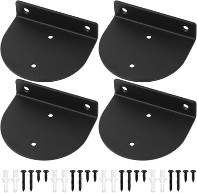 Zwarte onzichtbare wandplanken steunen - 4 stuks, zware kwaliteit, halve cirkel design, perfect voor thuis en kantoor