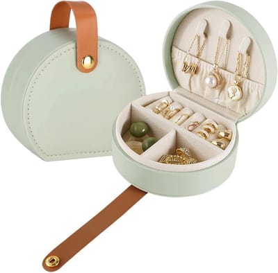 Stijlvolle Sieradenbox voor Dames en Meisjes, Compacte Reisopbergdoos voor Ringen, Armbanden en Oorbellen, Perfect als Verjaardagscadeau