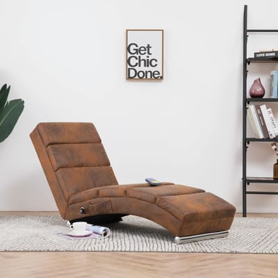 vidaXL - Massage - chaise - longue - kunstsuède - bruin