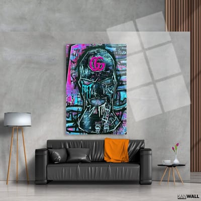 Luxe Plexiglas Schilderij Gucci Graffiti | 40x60 | Woonkamer | Slaapkamer | Kantoor | Muziek | Design | Art | Modern | ** 5MM DIK**