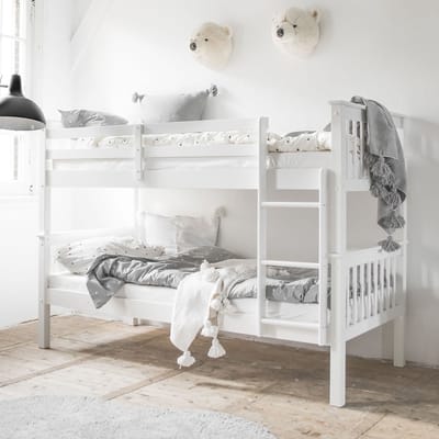 Petite Amélie Stapelbed 200x90 cm - Deelbaar stapelbed - Eenvoudig om te bouwen tot 2 losse bedden - Robuuste constructie incl. lattenbodem - EN-veiligheidsgecertificeerd - Een veilige keuze voor jouw kleintjes - Wit