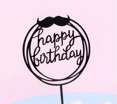 Akyol - Happy Birthday Taart Topper - vaderdag topper -vaderdag taart topper -Papa/Vader - Taart topper - Cake topper - taart topper zwart-happy birthday topper zwart -birthday caketopper zwart Happy birthday - Verjaardagstaart topper - Verjaardag