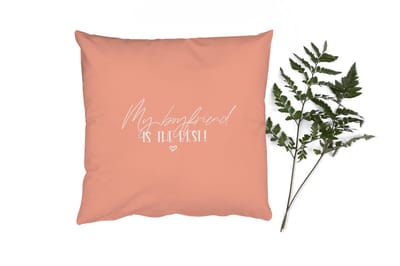 Sierkussens - Kussentjes Woonkamer - 50x50 cm - Vriendje - Quotes - Spreuken - My boyfriend is the best!
