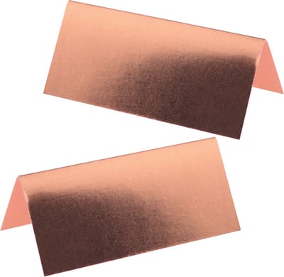 Santex naamkaartjes/plaatskaartjes metallic - Bruiloft - rose goud - 20x stuks - 7 x 3 cm