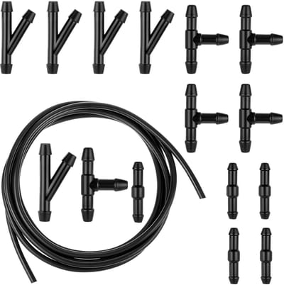 Dailygoods- Ruitensproeisysteem 3 m - Reparatieset - Slangverbindingen - Rubber Slang - Duurzaam - 15 Stuks - Sproeisysteem