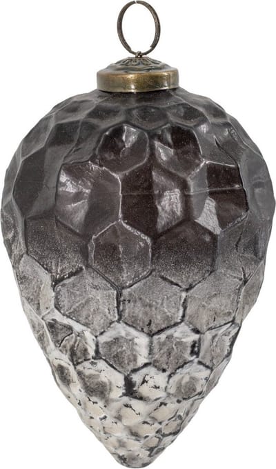 HomeBound by KY | Glazen kerstbal ombre matt black | 12,5cm | kerstbal