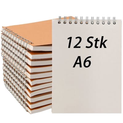 Onf3 - A6 spiraal notitieblok - klein blanco notitieboek - 60 vellen