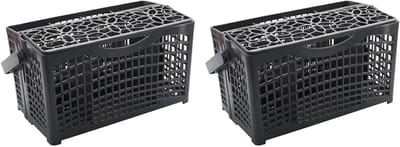 Universele vaatwasser Bestek Mand Set - 2-Pack Duurzame Zilverwerk Houder Ruimtebesparende Keuken Organizer Past De Meeste Vaatwassers Efficiënte Opslag Oplossing Voor Gebruiksvoorwerpen