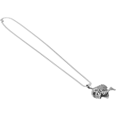 Schedel Vissen Patroon Hanger Ketting Mannen Persoonlijkheid Roestvrij Staal Trui Ketting white