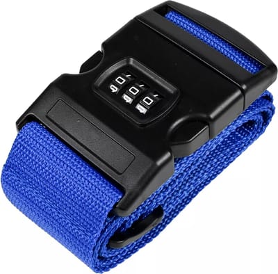 Benson Kofferspanband met cijferslot - 180 cm - blauw - veilig reizen