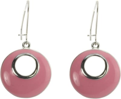 Behave - Ronde oorhangers met roze accent - Elegant voor werk of diner