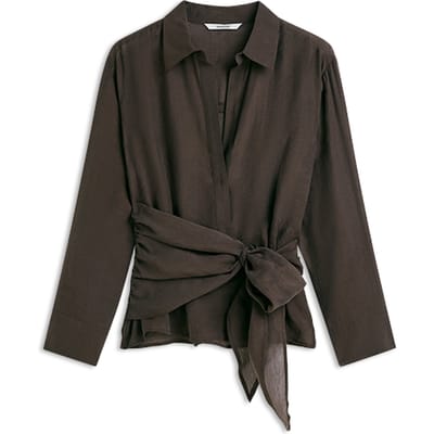 Summum Top Wrap Lyocell Blend Blouses Donkerbruin 2s3521-12492