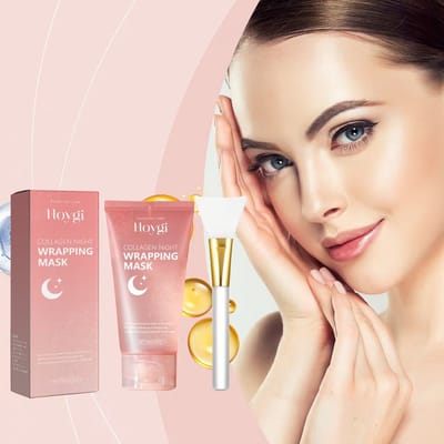 HOYGI Collagen Night Wrapping Mask - Koreaans Sleeping Mask - Anti-Aging & Hydraterend Peel Off Nachtmasker - Glass Skin Effect - 75 ml