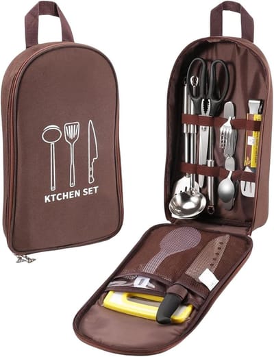 Nixnix® - Kookgerei set - 8 Delig - Keuken gerei - RVS - Opbergtas