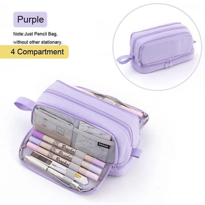4 cloisons grande trousse à crayons, sac à stylos pour écoliers, trousse à cosmétiques, organisateur de papeterie, fournitures de bureau