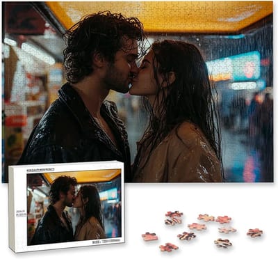 Gepersonaliseerde Puzzel - Foto Puzzel Hout - Gezellige Avonden Thuis - Met Stippen Indicatie - 75x50cm 1000 Stukjes