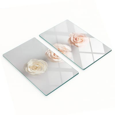Multifunctionele decoratieve keukenplanken van gehard glas met rozenmotief, 2x30x52 cm